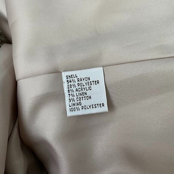 Talbots Size 12 Beige Linen Tweed Jacket Blazer Minimalist Office Old Money - Picture 7 of 13